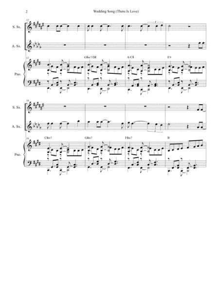 Wedding Song There Is Love For Saxophone Quartet Page 2