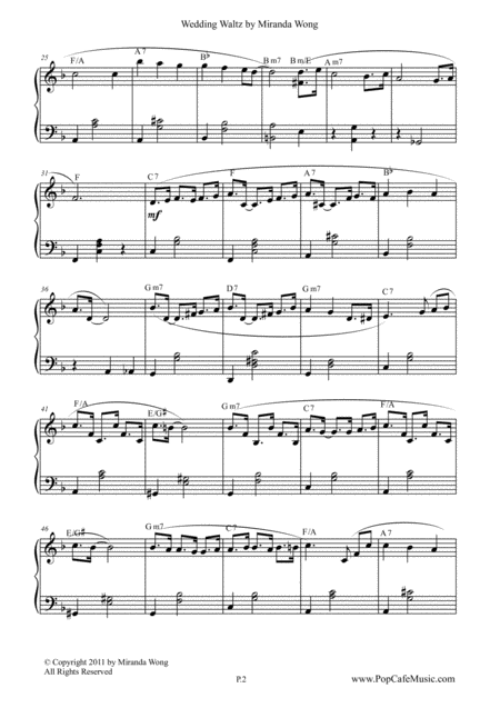 Wedding Waltz Romantic Piano Solo Page 2