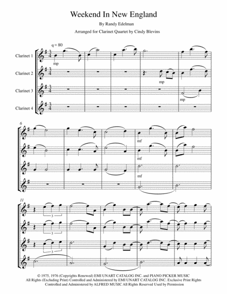 Weekend In New England For Clarinet Quartet Page 2