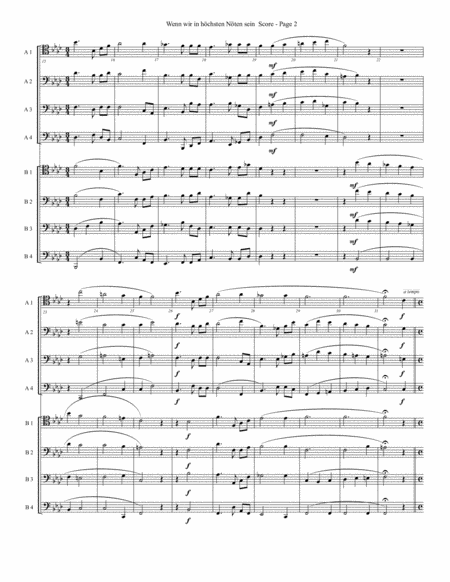 Wenn Wir In Hchsten Nten Sein For Trombone Or Low Brass Octet Page 2