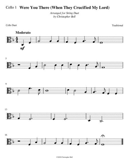 Were You There Easy Cello Duet Page 2