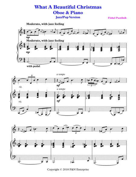 What A Beautiful Christmas Piano Background For Oboe And Piano Page 2