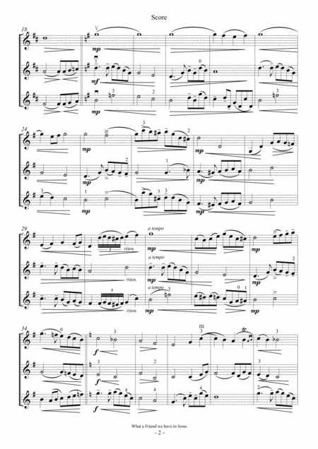 What A Friend We Have In Jesus For Violin Trio Page 2