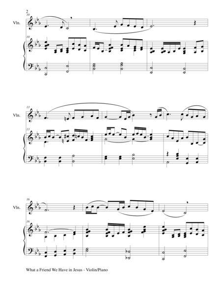 What A Friend We Have In Jesus Violin Piano And Vln Part Page 2