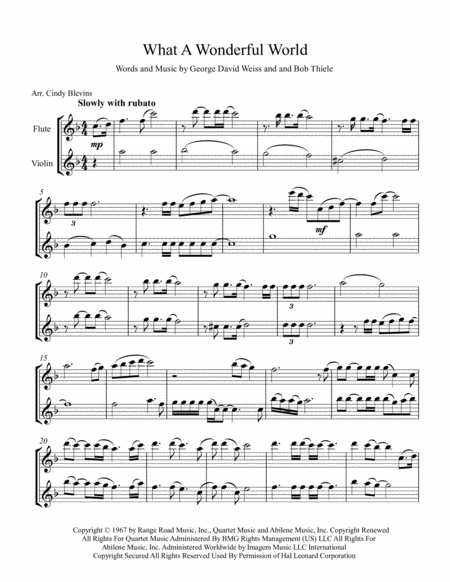 What A Wonderful World Arrange For Flute And Violin Page 2