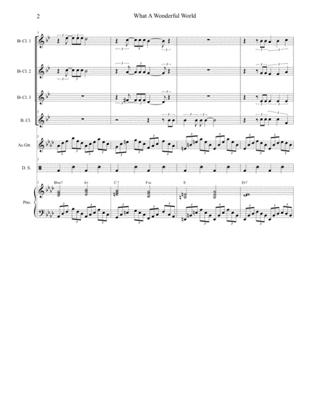 What A Wonderful World For Clarinet Choir Page 2