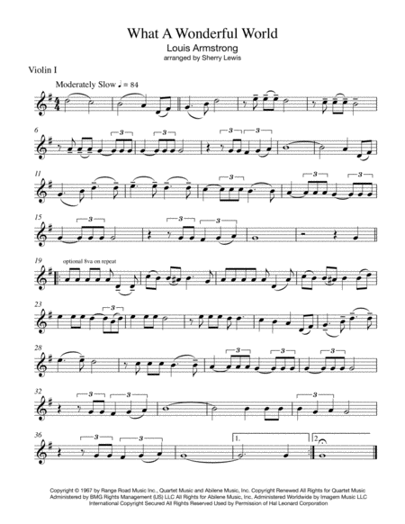 What A Wonderful World String Quartet For String Quartet Page 2