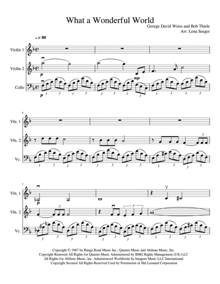 What A Wonderful World Two Violins And Cello Page 2