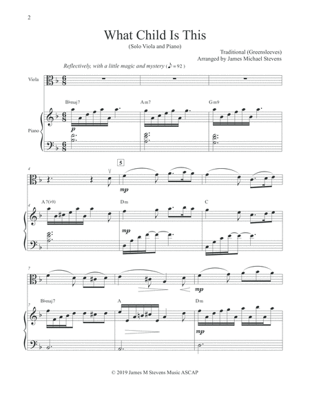 What Child Is This Christmas Viola Piano Page 2