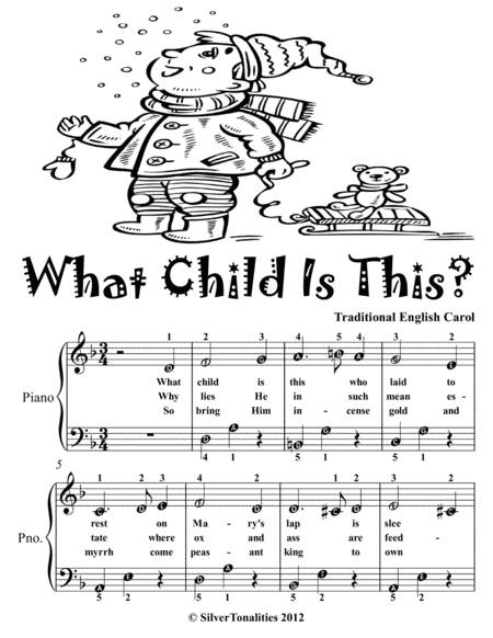 What Child Is This Easy Piano Sheet Music Tadpole Edition Page 2