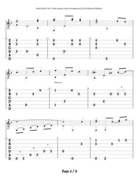 What Child Is This For Fingerstyle Guitar Tuned Drop D Page 2