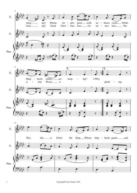 What Child Is This For Sa And Piano F Minor Page 2