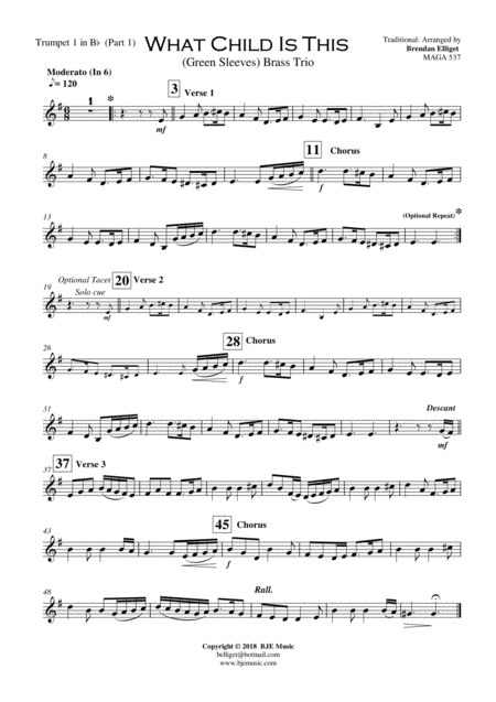 What Child Is This Green Sleeves Brass Trio With Piano Accompaniment Score And Parts Pdf Page 2