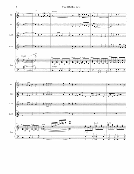 What I Did For Love For Flute Choir And Piano Page 2