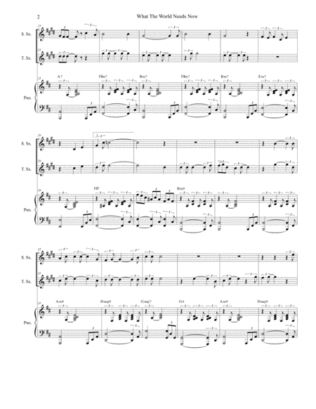 What The World Needs Now Is Love Duet For Soprano Tenor Saxophone Page 2