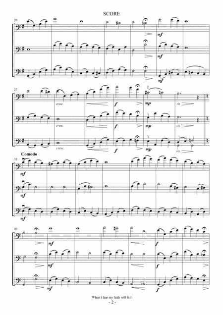 When I Fear My Faith Will Fail For Cello Trio Page 2