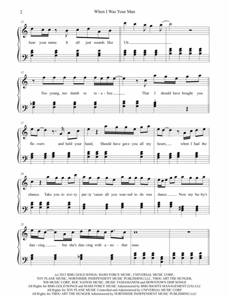 When I Was Your Man Bruno Mars Page 2