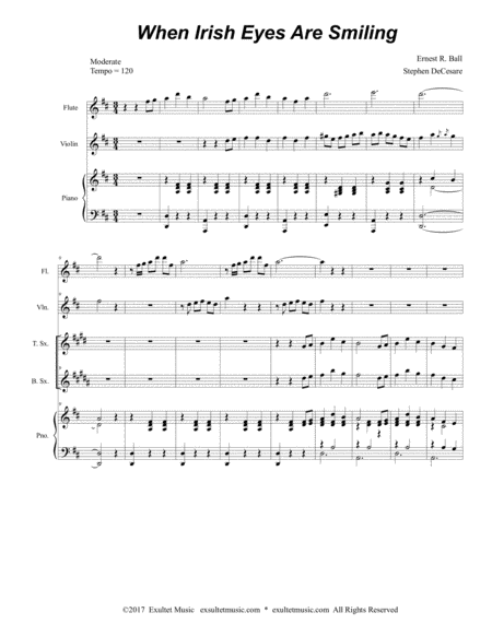 When Irish Eyes Are Smiling For Saxophone Quartet Page 2