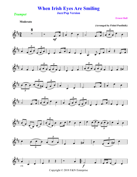 When Irish Eyes Are Smiling For Trumpet With Background Track Jazz Pop Version Page 2