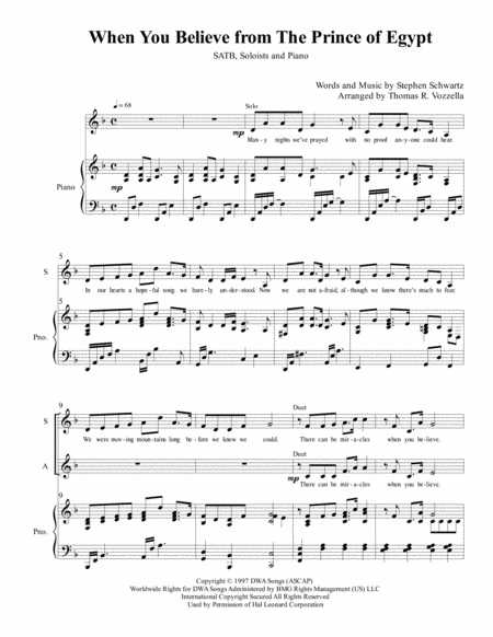 When You Believe From Prince Of Egypt Satb Page 2