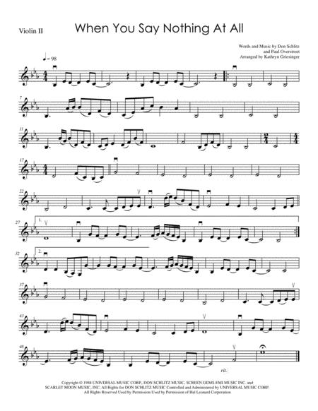 When You Say Nothing At All String Quartet Page 2