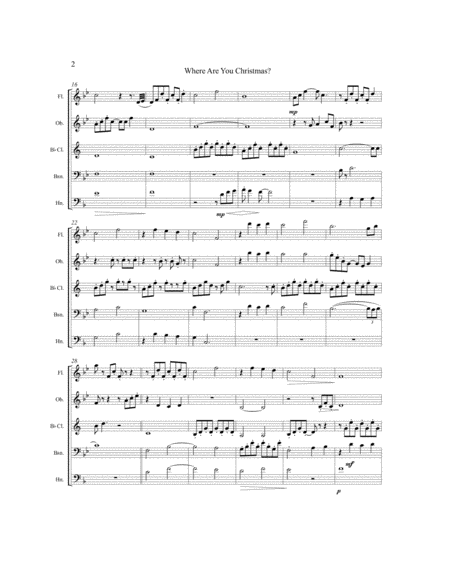 Where Are You Christmas Woodwind Quintet Page 2