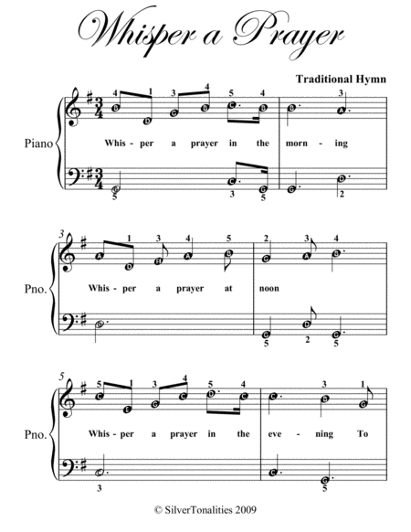 Whisper A Prayer Easy Piano Sheet Music Page 2