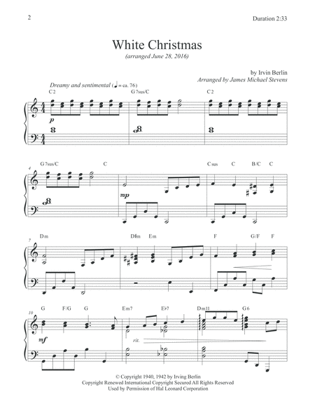 White Christmas By Irving Berlin Page 2