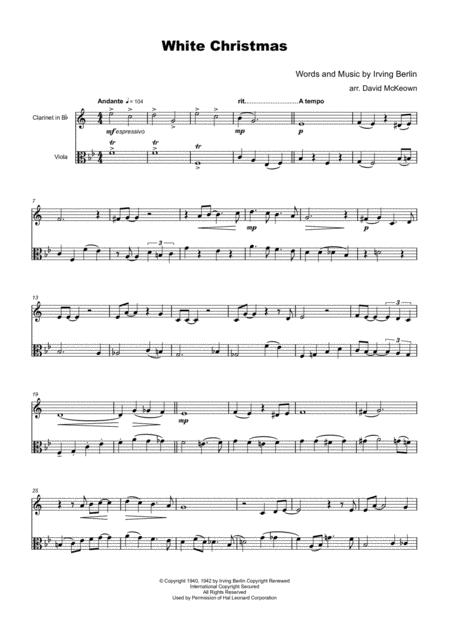 White Christmas Clarinet And Viola Duet Page 2