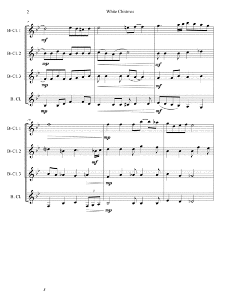 White Christmas Clarinet Quartet Page 2