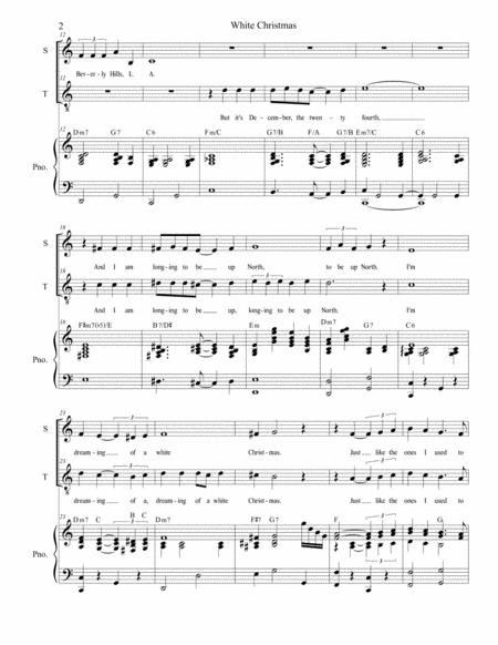 White Christmas For 2 Part Choir Sop Ten Page 2