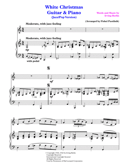 White Christmas For Guitar Piano Jazz Pop Version Page 2