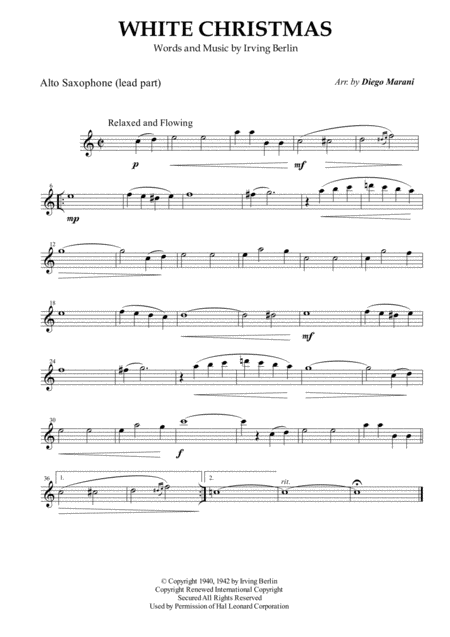 White Christmas For Saxophone Quintet Page 2
