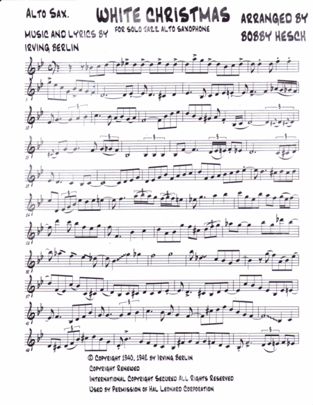 White Christmas For Solo Jazz Alto Saxophone Page 2