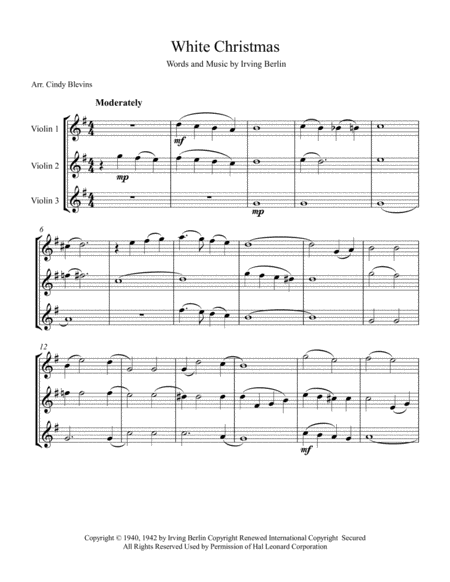 White Christmas For Violin Trio Page 2