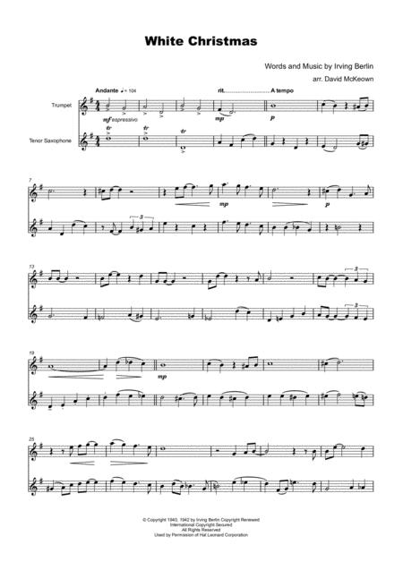 White Christmas Trumpet And Tenor Saxophone Duet Page 2