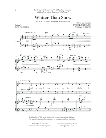 Whiter Than Snow Satb Arrangement Page 2