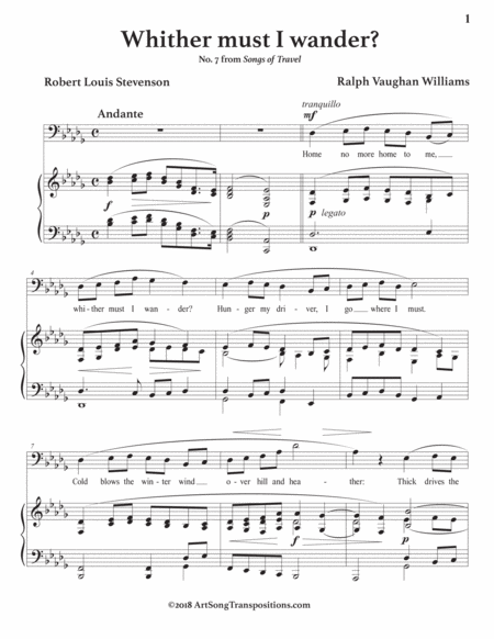 Whither Must I Wander B Flat Minor Bass Clef Page 2