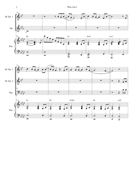 Who Am I For Brass Quartet Page 2
