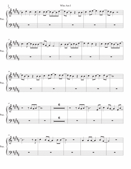 Who Am I Original Key Piano Page 2