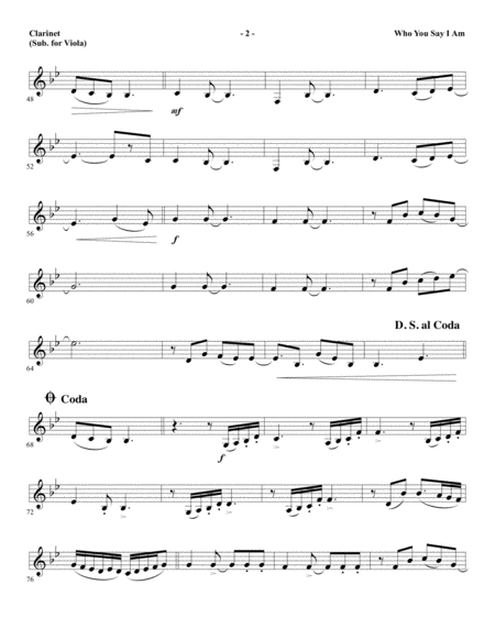 Who You Say I Am Arr Ed Hogan Clarinet Sub Viola Page 2