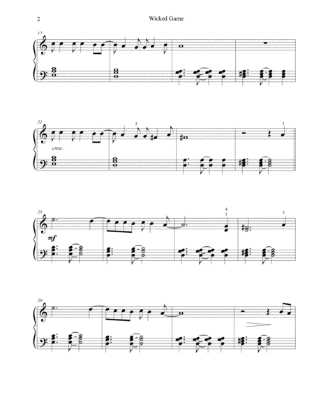 Wicked Game Easy Piano Page 2