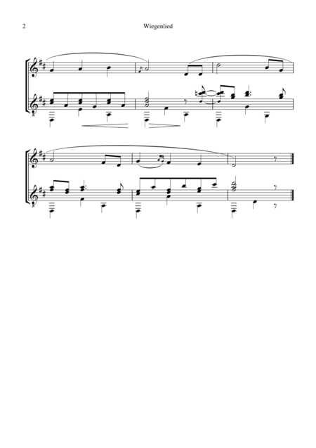 Wiegenlied Lullaby For Violin And Guitar Page 2