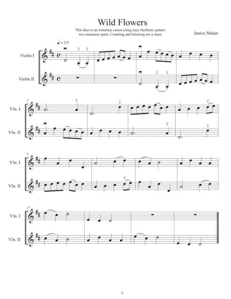 Wild Flowers For Level 1 Violin Duet Page 2