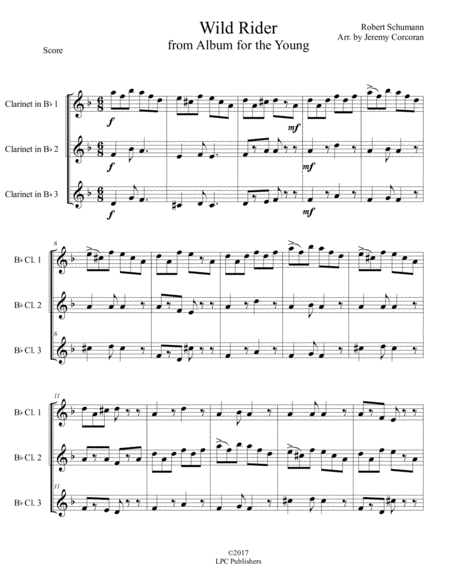 Wild Rider From Album For The Young For Clarinet Trio Page 2