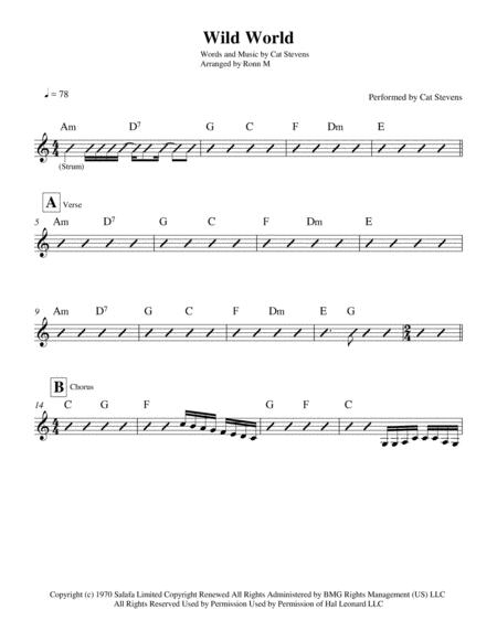 Wild World Performed By Cat Stevens Page 2