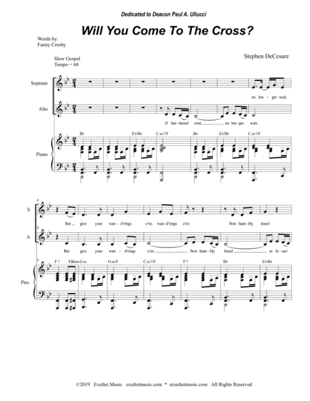 Will You Come To The Cross Duet For Soprano And Alto Solo Page 2