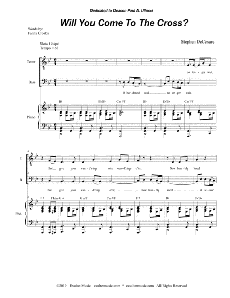 Will You Come To The Cross Duet For Tenor And Bass Solo Page 2