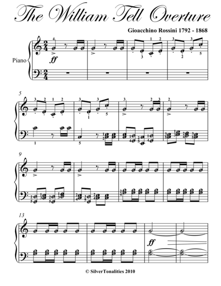 William Tell Overture Elementary Piano Sheet Music Page 2