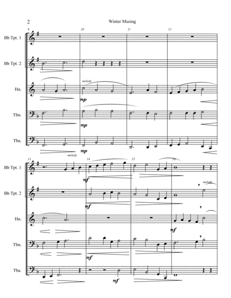 Winter Musing For Brass Quintet Page 2